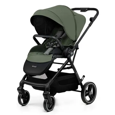 Produktbild von Kinderkraft Yoxi 3in1 Kinderwagen mit Babywanne & i-Size Autositz, drehbar, kompakt faltbar, pannensicher, Grün