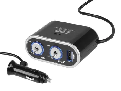 Obrázok produktu pre Rozgałęziacz s USB 1000 mA pre 12/24V autá