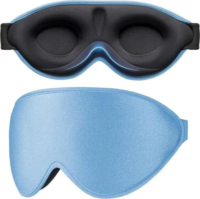 Produktbild von Bequeme 3D Schlafmaske Blau für Seitenschläfer