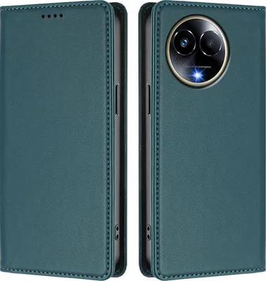 Immagine prodotto di Custodia in pelle per Realme 11 5G, custodia a libro magnetica in Finto cuoio con supporto, verde