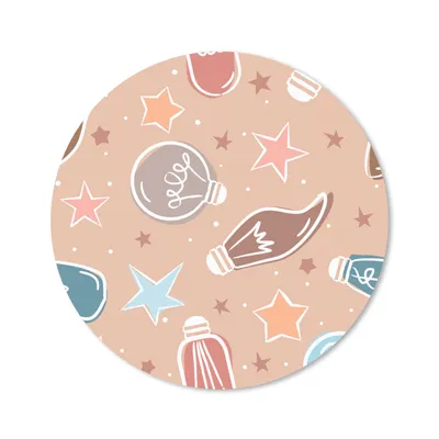 Produktbild von MuchoWow® Mauspad Mousepad Karikatur - Pastell - Lampe 20x20 cm - Mousepads - Maus Mat - Pad - Mausunterlage - Schreibtischmatte