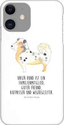 Produktbild von Mr. & Mrs. Panda Iphone 11 Handyhülle Hund Australien Shepherd - Weiß - Geschenk, Spruch, Familie, Hülle, Cover, Handy Schutzhülle, Sprüche, XS