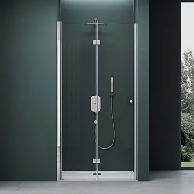 Produktbild von Mai & Mai Nischentür Duschwand mit Drehfalttür 80x190cm ESG in Klarglas Teramo26K inkl. NANO-Beschichtung