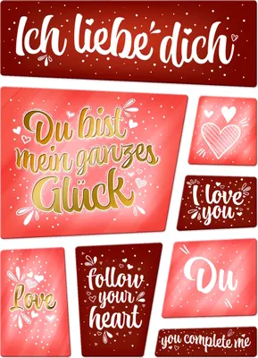 Produktbild von Ich liebe dich Kühlschrankmagnete im 8er Set Glück Herz Herzen Mann Frau Paar