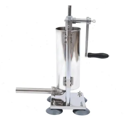 Produktbild von Wurstfüller 3 l - Manuelle Wurstfüllmaschine - Edelstahl - Handkurbel - 4 Füllrohre 16–28 mm - Silber