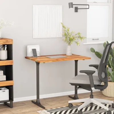 Image de Bureau exclusif - Plateau de bureau rectangulaire en bois massif d'acacia, dimensions : 100 x 60 x 2,5 cm