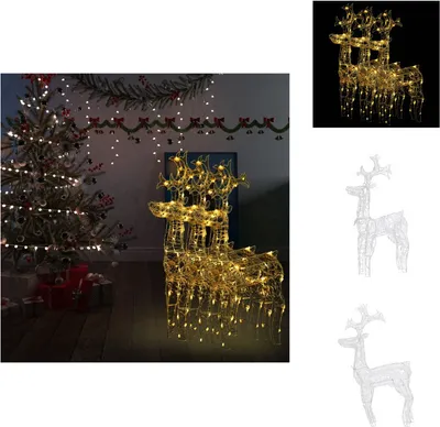 Image de vidaXL Rennes Décoration de Noël 3 pcs 60x16x100 cm acrylique - éclairage de Noël