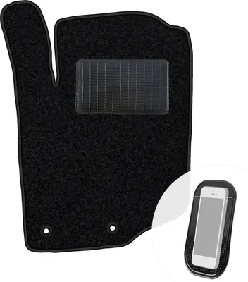 Produktbild von moto-MOLTICO Fahrer Fußmatte Auto Velours Fahrerseite Autoteppiche Schwarz Fahrermatte 1-teilig passend für Peugeot 207 2006-2012