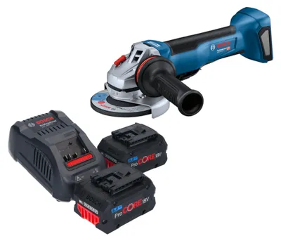Immagine prodotto di Smerigliatrice angolare a batteria Bosch GWS 18V-10 P Professional 18 V 125 mm Brushless + 2 batterie ProCORE da 8,0 Ah + caricabatterie
