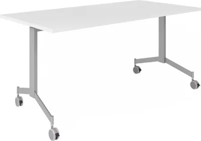 Produktbild von KALA 16 | Klapptisch fahrbar | 160 cm | Silber - Konferenztisch Weiß
