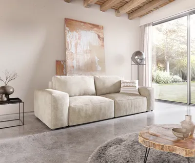 Produktbild von DELIFE Big-Sofa Lanzo 230x95 cm Cord Beige