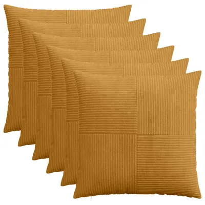 Imagen del producto de vidaXL Fundas de cojín, 6 unidades, ALMELO, color amarillo, 65 x 65 cm, con cordón