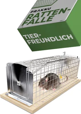 Produktbild von Rattenfalle Lebendfalle 30 cm Groß - Tierfreundlich & Wiederverwendbar - Sofort Einsatzbereit - Für Ratten & Wühlmäuse