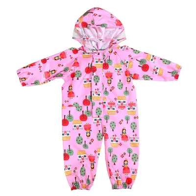 Produktbild von Cartoon Regenmantel Kinder Kinder Jumpwear Jungen Mädchen wasserdichte Poncho-Rosa ,Größen:S