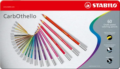 Produktbild von Pastellkreidestift - STABILO CarbOthello - 60er Metalletui - mit 60 verschiedenen Farben