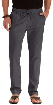 Produktbild von Leinenhose Casual - Sommerhose Herren - Kordelzug - Elastischer Bund - Leicht - Bequeme Baumwoll-Leinen-Mischung