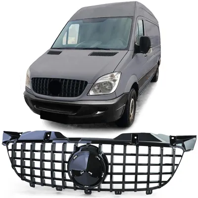 Sport Kühlergrill Schwarz Glanz passt für Mercedes Sprinter W906 ab 2006-2013 – Produktansicht