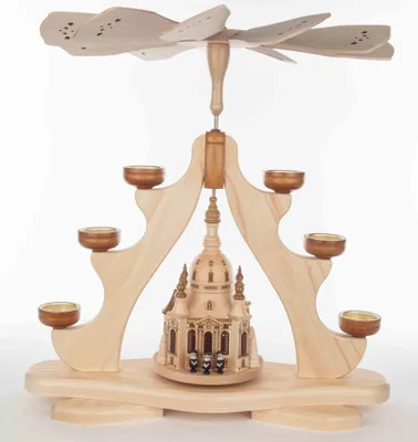 Produktbild von Tischpyramide Kurrende mit Frauenkirche und Teelichter HxLxB 42x16x47cm NEU