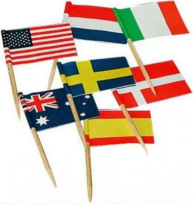 Produktbild von 80 Cocktailstäbchen internationale Flaggen