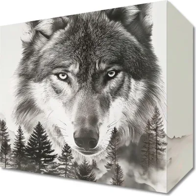 Produktbild von Bild 20x20cm Wolfgeist des Waldes