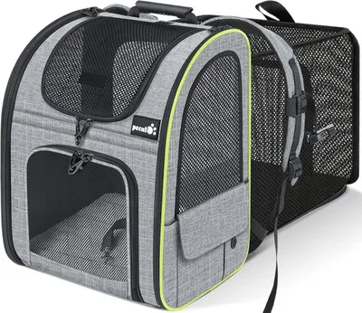 Image de Pecute Sac à dos pour chiens extensible pliable gris Sac à dos pour chats 34*27*44cm
