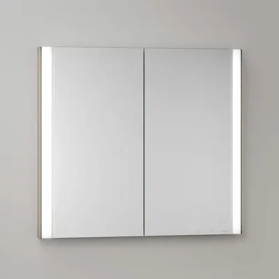 Productafbeelding van Keuco Royal Metis LED inbouwspiegelschaaf, 80 x 71 cm, met 2 deuren en spiegelverwarming