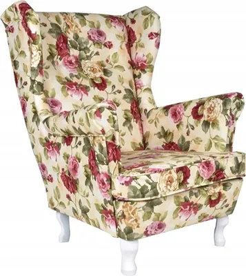 Produktbild von Family Meble Ohrensessel Print Relaxsessel Skandinavisch Bequemer Sessel Loungesessel Fernsehsessel Für Wohnzimmer Schlafzimmer Büro (ROSE 01)