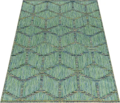 Produktbild von Teppich Läufer Wetterfest Grün 80x250 Skandinavisches Design aus Polypropylen