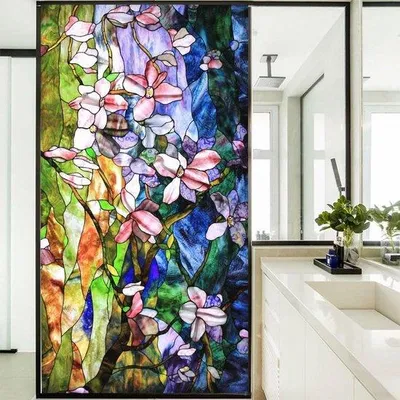 Produktbild von Privatfolie mit Stilleffekt - Einzelzimmer-Privatsphäre - 70 x 200 cm - Kristallglasabdeckung