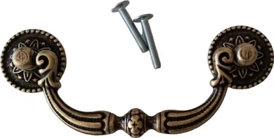 Produktbild von Hängegriff BA 96mm, Klappgriff antik, Truhengriff Altmessing