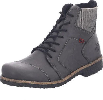 A single gray boot is shown against a white background.