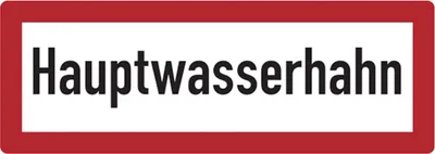 Produktbild von Dreifke® Feuerwehrschild, Hauptwasserhahn - DIN 4066 | Folie selbstklebend | ...