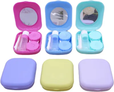 Productafbeelding van 6 Pack Contactlensdoos met Spiegelfles, Pincet en Applicator - Compact en Draagbaar voor Reizen