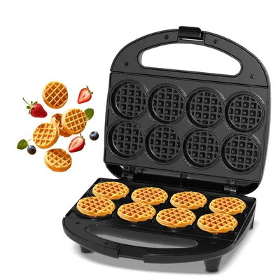 Productafbeelding van YASHE Mini-wafelijzer ABS07-C, 750 W, voor 8 mini-wafels, zwart