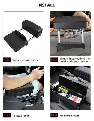 Obrázek produktu pro Opěrka ruky do auta, prodlužovací konzole, nastavitelná výška, černá, pro automobil