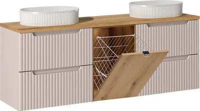 Produktbild von Doppelwaschtisch 160.4cm Riva mit 4 Schubladen, Kaschmir
