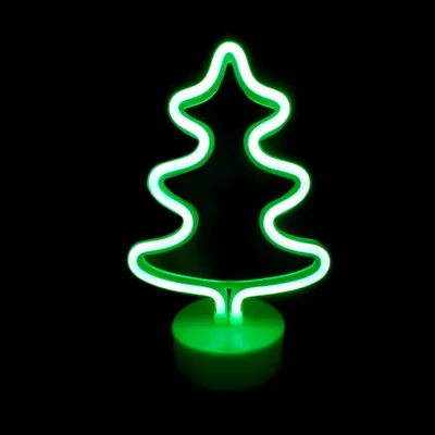 Obrázok produktu pre ACA STROM – osvetlenie, 44 neonových LED diód, napájanie z batérií (3xAA)/USB, zelené, stupeň krytia IP20, 17x10x26 cm X04445306