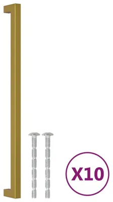 Obrázek produktu pro vidaXL Nábytkové úchytky 10 ks. Zlatá 320 mm nerezová ocel
