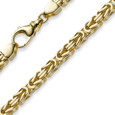 Produktbild von 6mm Armband Armkette Königskette aus 750 Gold Gelbgold 22cm Herren