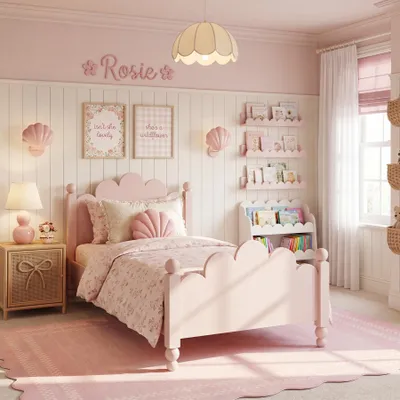 Immagine prodotto di Tappeto Tribesigns per cameretta, tappeto per bambini, tappeto da gioco a pelo corto, design moderno a onde, lavabile e antiscivolo, Oeko-Tex, 160x230 cm, rosa