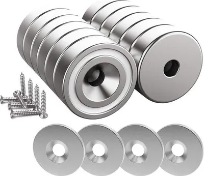 Obrázok produktu pre Sada magnetických skrutiek – 12 ks – strieborná – 20 x 7 mm