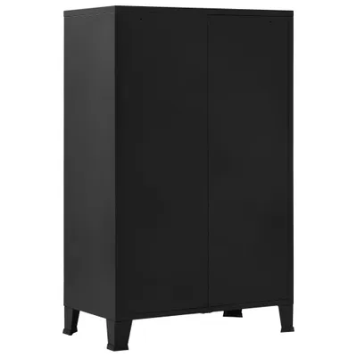 Image de Armoire de bureau avec portes en maille Acier 75x40x120 cm Noir
