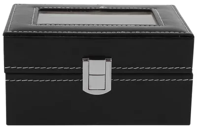 Image de 1 pièce : étui de rangement en cuirPolyuréthanehaut de gamme à 3 compartiments pour montres et bijoux – Produit phare
