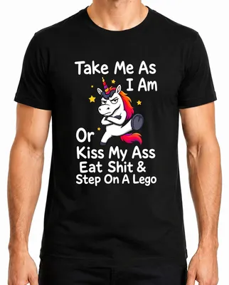 Imagen del producto de Camiseta para hombre, color negro, talla S. Diseño: "Acéptame como soy o lárgate". Estilo: divertido, sarcástico