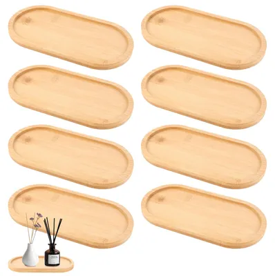 8 Bambus-Tabletts oval 20x10 cm Antirutsch