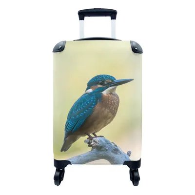 Produktbild von MuchoWow® Koffer Handgepäck Trolley Rollkoffer Kleine Reisekoffer mit 4 Rollen - Eisvogel - Zweig - Vogel - Cabin Size < 55x40x23 cm & 55x40x20 cm - Fotokoffer - Kabinenkoffer - Boardgepäck - Reise-Box - Reisekoffer - Reisegepäck - Koffer mit Bild - Trolley für Kinder