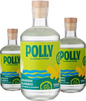 Produktbild von 3 x Polly London Classic Cucumber & Ginger Alkoholfrei