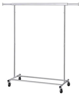 Produktbild von Kleiderständer auf Rollen - robustes Metall - verstellbar - Silber - 92-132 cm