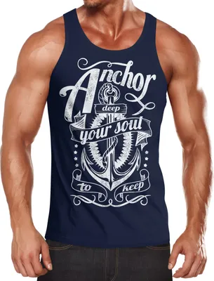 Produktbild von Anker Herren Tank-Top Shirt Aufdruck Neverless®  L