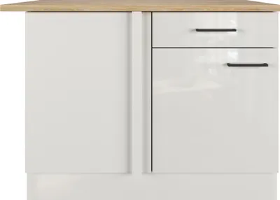 Obrázek produktu pro Rohová kuchyňská skříňka spodní Flex Well Lund 110 x 60 x 85 cm světle šedá lesk kouřově šedá matný
